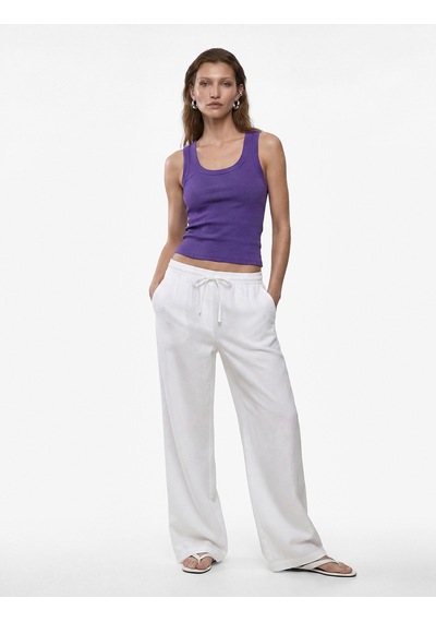 Koton Pamuklu U Yaka Slim Fit Atlet Mor 6sak10269ek