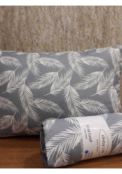 Üntaş Life Mavi Tüy 160x200 Çift Kişilik Lastikli Çarşaf+2 Adet Yastık Kılıfı Ecmavitüy160