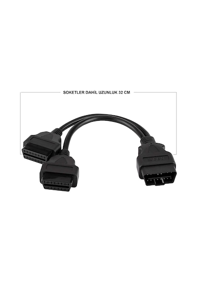Y-kablo Obd Obd2 Uzatma Kablosu, Araba 16 Pin Obd2 Obdıı Erkek - Çift Dişi Y-splitter Adaptör U
