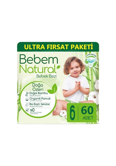 Bebem Natural Bebek Bezi 6 Numara XL 120 Adet