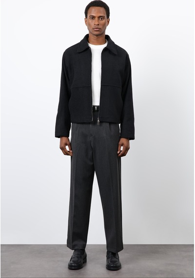Antioch Regular Fit Dokulu Erkek Mont Siyah