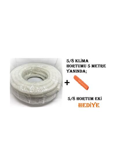 5-8" Şeffaf Spral Hortum Klima Hortumu 5 Metre