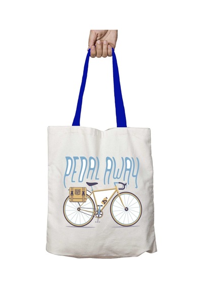 Art Hediye Mavi Kulplu Bisiklet Pedal Away Yıkanabilir Omuz Çanta Çok Renkli