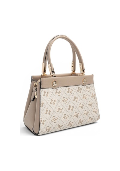 Silver & Polo Silver Polo Bej - Kum Monogram Kadın El Çantası Sp1292