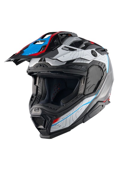 Nexx X.wed 3 Furka Karbon Enduro Motosiklet Kaskı Kırmızı - Mavi