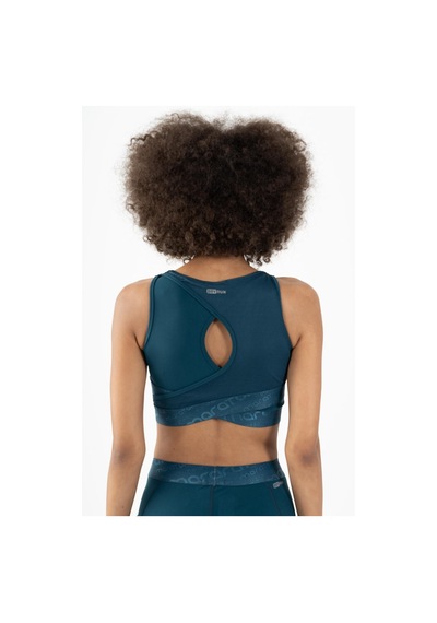 Maraton Active Slimfit Kadın Atlet Yaka Kolsuz Fitness Turkuaz Bra 21972-Turkuaz