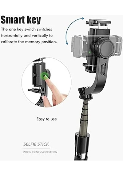 Bluetooth Kumandalı Gimbal Tripod Selfie Çubuğu / 86cm / 360 Dö