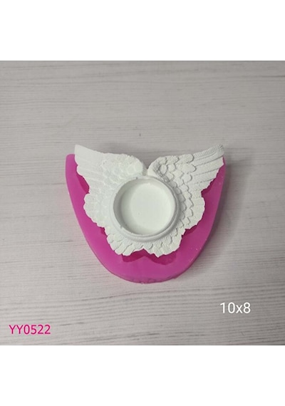Yy0522 Melek Kanatlı Tealight Mumluk Silikon Kalıp