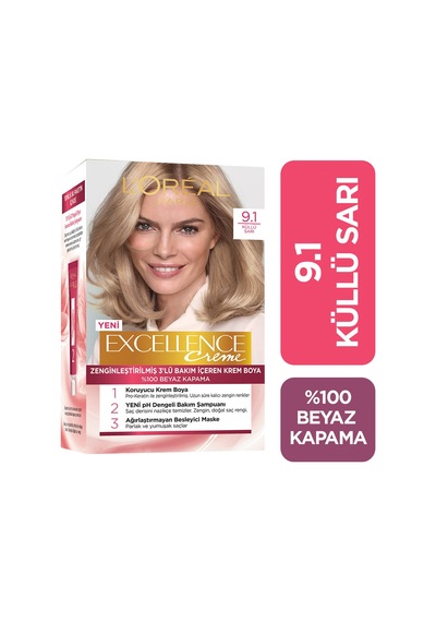 L'oreal Paris Excellence Imedia Excel 9.1 Saç Boyama Seti Sarı Küllü