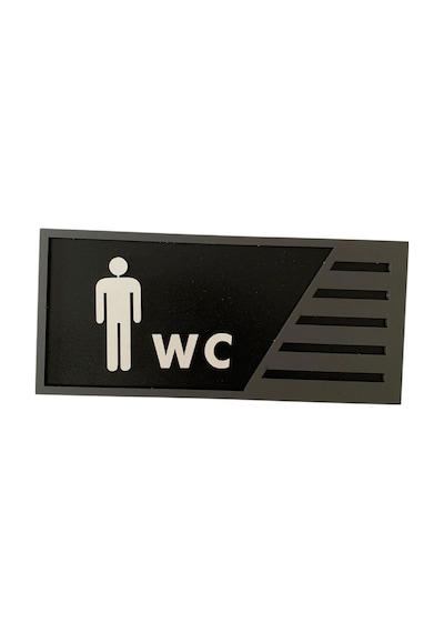 İnsan Figürlü Ahşap Wc Otel, Lokanta Vb. Lavaboları İçin Wc Yazısı
