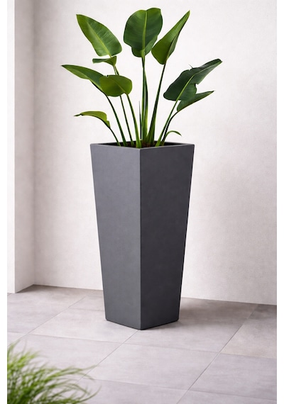 Modern Dikey Dekoratif Karekonik Fiber Saksı 100x45x45