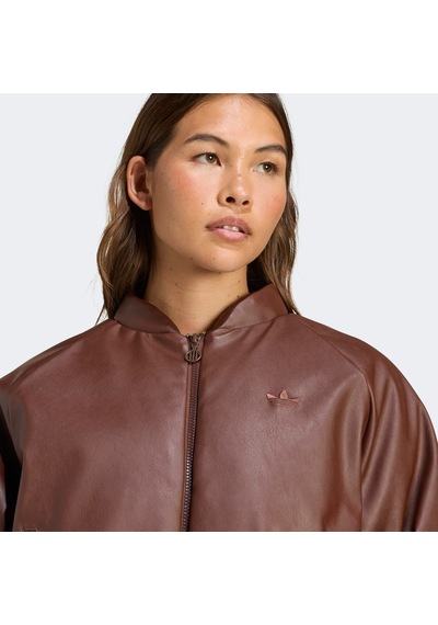 Adidas Pleather Bomber Kadın Kahverengi Ceket Jx3014