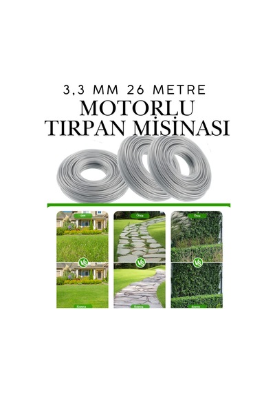 Klc Motorlu Tırpan Misinası Çelik Telli Yuvarlak 3.5 Mm 23 Metre Çim Ot Biçme Teli Güçlü Profesyonel