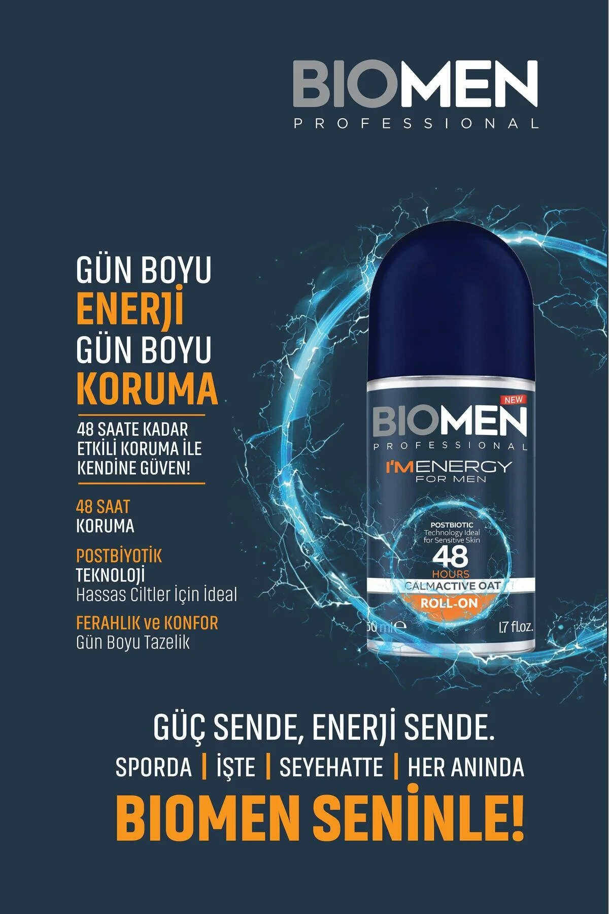 Roll-on For Men Ferahlatıcı Etki I'm Energy 3x 50 Ml