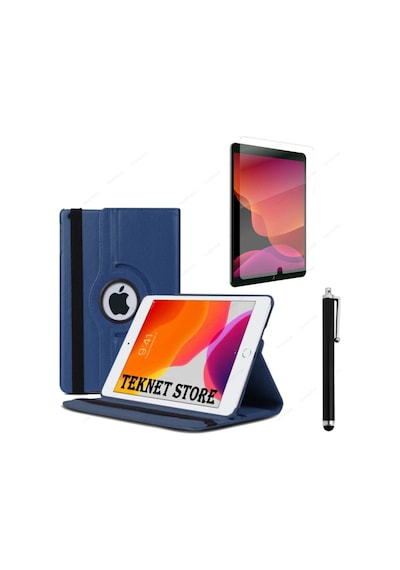 Apple Uyumlu iPad 5. 6. Nesil 2017 2018 9.7 Inc Tablet Standlı 360 Dönebilen Kılıf Kalem Ekran Koruyucu Kılıf