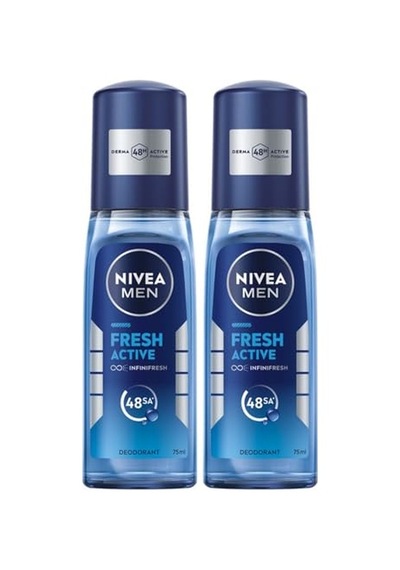Nıvea Men Erkek Pump Sprey Deodorant Fresh Active Ter Ve Ter Kokusuna Karşı 48 Saat Deodorant Koruması 75mlx2