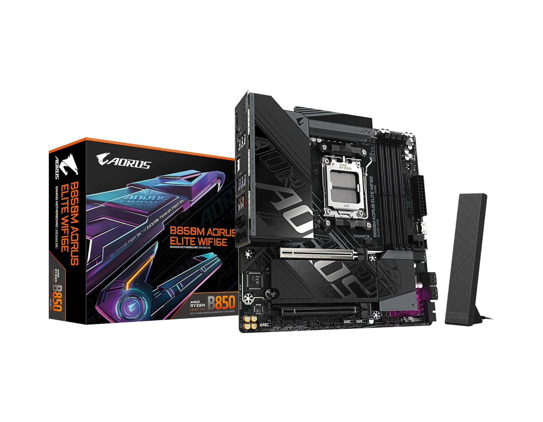 Gıgabyte B850m Aorus Elıte Wıfı6e Lga1851 Ddr5 7600mhz Oc Pcıe 5.0 Çift M.2 Nvme Wifi 6e 2.5gbe Lan Matx Anakart