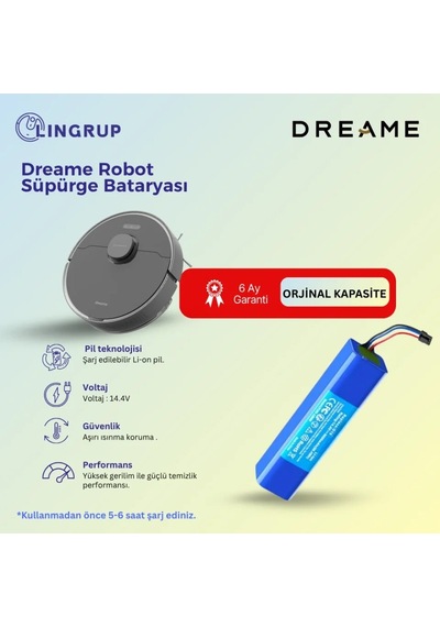 Dreame F9 Robot Süpürge Uyumlu Batarya 5200 Mah -