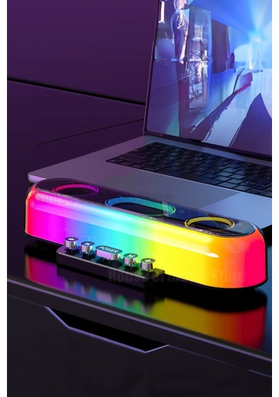 Thentech Bluetooth Hoparlör Daktilo Tuşlu Rgb Ledli 360 Derece Ses Özellikli Kablosuz Hoparlör Dekoratif Çok Renkli