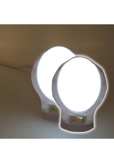 Ufo Led Gece Lambası 0,5w Tasarruflu Işıklı Fişli Düğmeli 2 Adet Beyaz Diğer