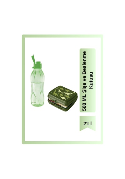 500 Ml Eco Şişe Ve Beslenme Kutusu Yeşil