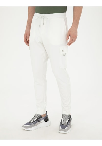 Pierre Cardin Erkek Ekru Carrot Fit Eşofman Altı 50285402-vr019 Beyaz