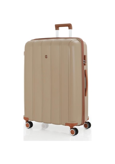 Mçs 3lü Set Kırılmaz Silikon Seyahat Valizi Bavulu V305 Şampanya/kahve Bej