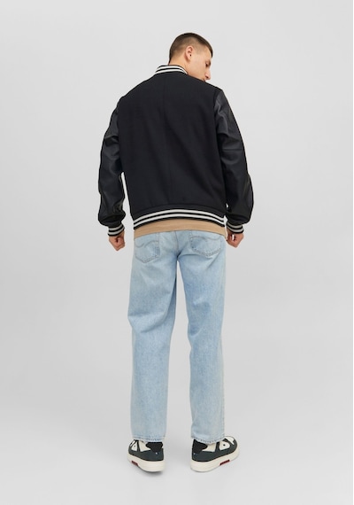 Jack & Jones Harf İşlemeli Bomber Ceket - College 12241559 Black Siyah