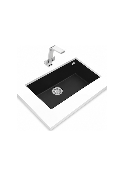 Teka Square Tezgah Altı Granit Evye Siyah 76x44