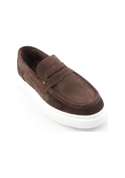 Kahve Hakiki Deri Erkek Loafer Ayakkabı E01593075302 Kahve
