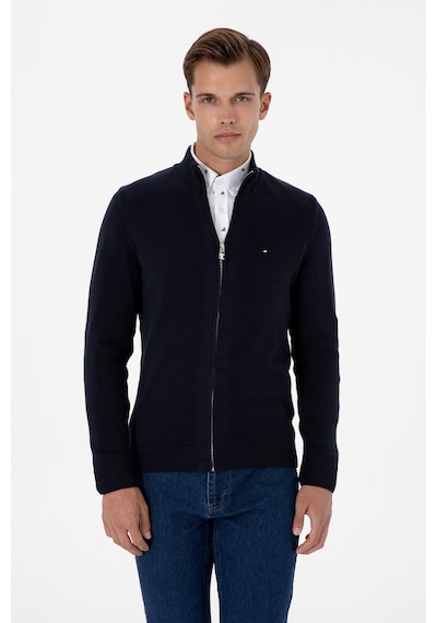 U.S. Polo Assn. Erkek Slim Fit Lacivert Basic Triko Hırka 50313688-VR033
