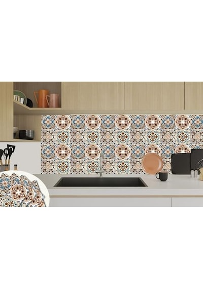 Yapışkanlı Kaplama Çıkartması Duvar Zemin Kaplama Solo Fas Desenli Pvc 30x30 Cm 11 Adet 1 M² Genel