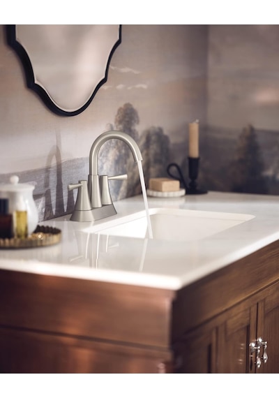 Moen 84022srn Ronan İki 4 "centerset Modern Musluk, Push-down Dre Diğer