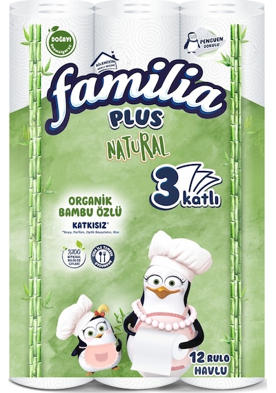 Familia Kağıt Havlu Natural 3 Katlı Organik Bambu Özlü