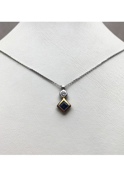 Klasik Model Safir/Pırlanta Kolye