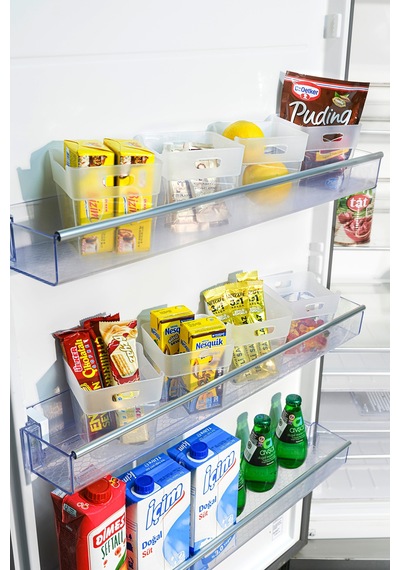 6 Adet Mini Kutu Buzdolabı Kapak İçi Düzenleyici Organizer 10cm-10cm Plastik 100 X 100 Beyaz Tr Diğer
