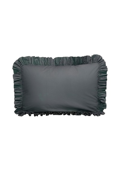 Fırfırlı Yastık Kılıfı Tek Kişilik 50x70 Cm 1 Adet %100 Doğal Pamuk 18 Farklı Renk Seçeneği Mavi/gri