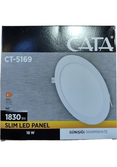 Cata Slim Led Panel S/a Yuvarlak 18w Günışığı Ct-5169g Beyaz