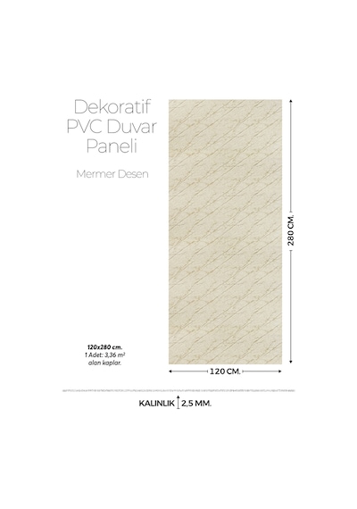 120 Cm X 280 Cm Duvar Paneli,salon,duvar,tv Ünitesi-bej Mermer Desen Mt123-120x280