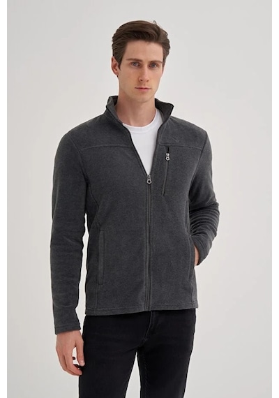 Cazador Caz 56330 Dik Yk. Polar Sweat Hırka Antrasit Antrasit