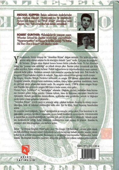 En Zengin 100 Amerikalı Benjamin Franklin'den Bill Gates'e En Zengin Amerikalılar Ciltli Sert Kapak 1.baskı