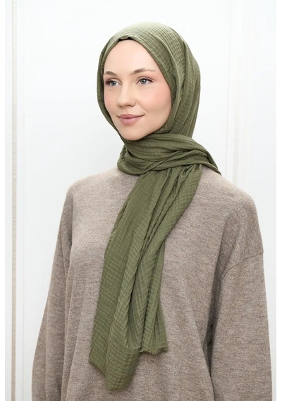 Deserto Fashion Müslin Şal-3615 Haki