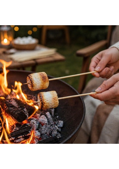 100 Adet 40 Cm Çöp Şiş Ahşap Tek Kullanımlık Mangal Şişi Uzun Çöp Şiş Barbekü Izgara Fırın Uyumlu Marshmallow Şiş Çubuk