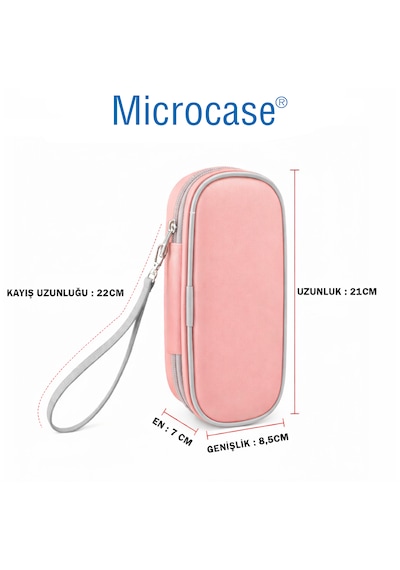 Microcase Şarjlı Diş Fırçaları İçin Askılıklı Seyahat Saklama Çantası Koruma Kabı Kutusu Pembe Al5571