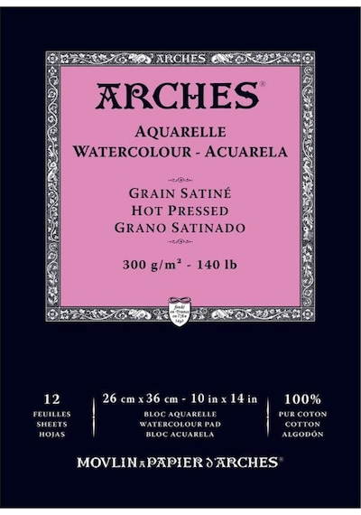 Arches Suluboya Blok Düz Doku 300Gr. 26X36Cm-12 Yp.