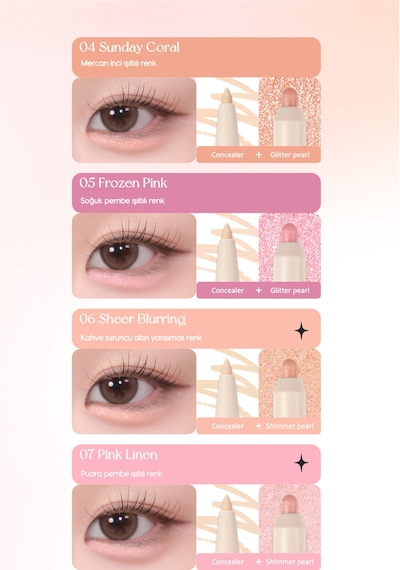 Peripera Sugar Twinkle Duo Eye Stick 04 Sunday Coral