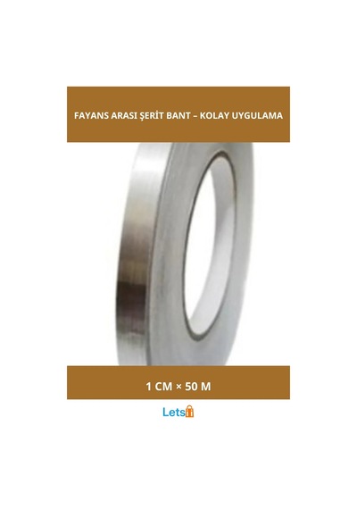 Kendinden Yapışkanlı Gri Fayans Arası Şerit Bant 1 Cm 50 Metre 1 Adet
