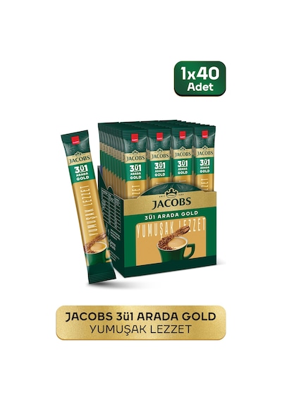 Jacobs 3'ü 1 Arada Gold Yumuşak İçim Karışım Kahve 40 x 18 G