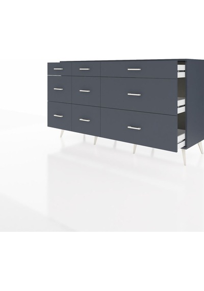 Kronos Konsol 9 Çekmeceli 176x59x99 Antrasit-antrasit Antrasit-antrasit