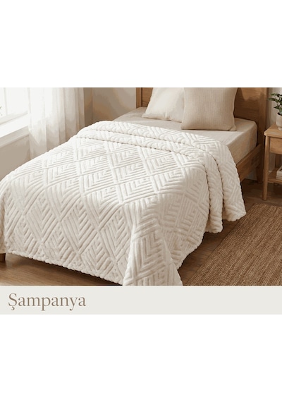 Merinos Elegans Tek Kişilik Battaniye Şampanya Şampanya